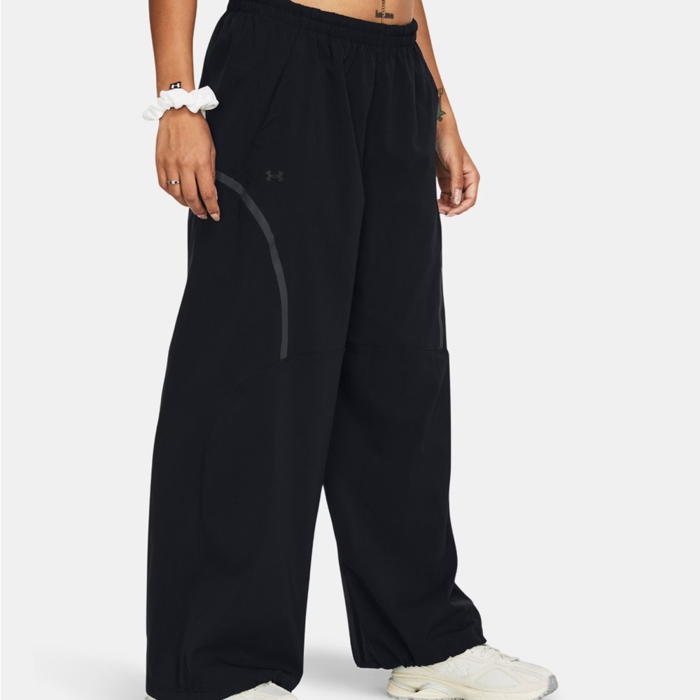 Under Armour Women's Wide Leg Black Unstoppable Vent Pants